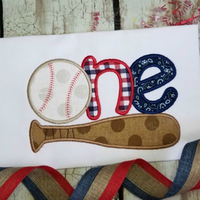 One baseball applique